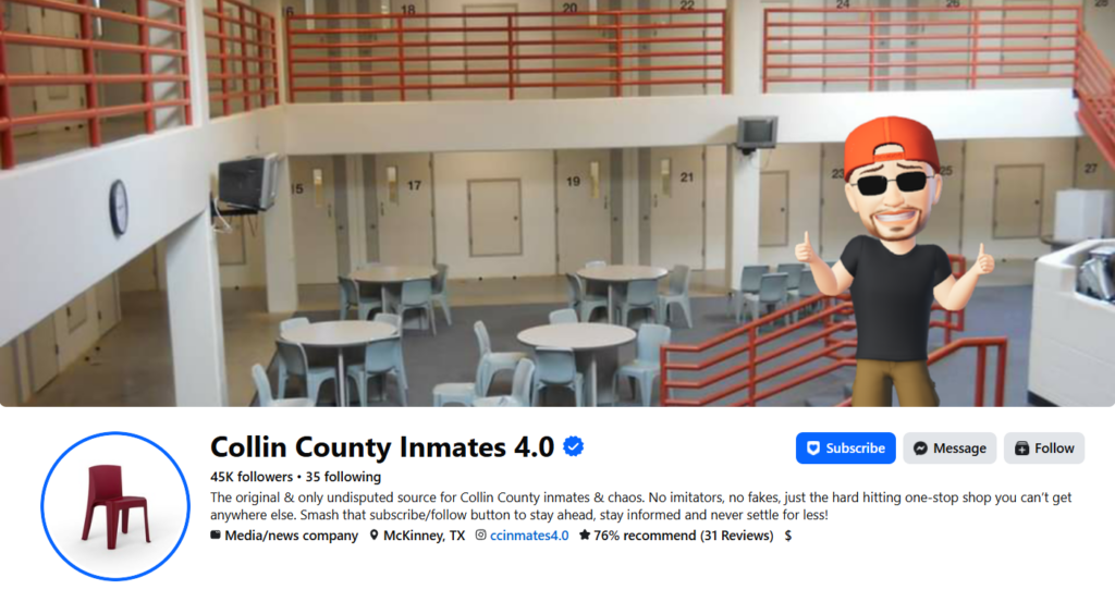Collin County Inmates 4.0 Facebook Mugshots Deleted
